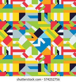 Seamless pattern with decorative geometric and abstract elements. Vector illustration.
