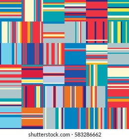 Seamless pattern with decorative geometric and abstract elements. Vector illustration.
