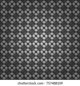 Seamless pattern with decorative geometric and abstract elements in black, white and gray colors. Vector illustration.