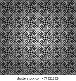 Seamless pattern with decorative geometric and abstract elements in gray, black and white colors. Vector illustration.