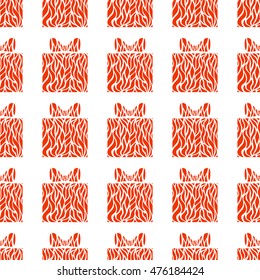 Seamless pattern with decorative gift boxes. Background for Christmas, New year, birthday,  baby shower cards.