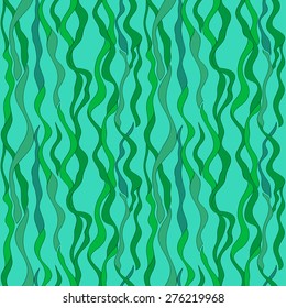 seamless pattern of decorative green algae