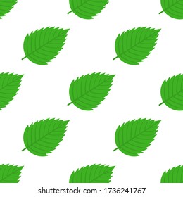 Patrón inmaculado con hojas de fresa verdes decorativas sobre fondo blanco. Ilustración vectorial para cualquier diseño.