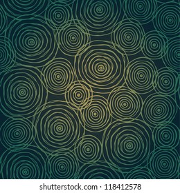 Seamless pattern with decorative hand drawn rough circle elements. Endless linear round texture. Template for design textile, backgrounds, wrapping paper
