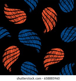 Seamless pattern with decorative, hand drawn shells. Vector illustration
