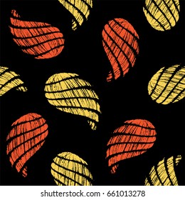 Seamless pattern with decorative, hand drawn shells. Vector illustration