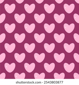 Seamless pattern with decorative hearts symbols of romantic love Valentine's Day vector illustration endless pattern for party, invitation, background design art 