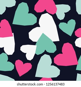 Seamless pattern with decorative hearts. Valentine's day. Vector illustration. Can be used for wallpaper, textile, invitation card, wrapping, web page background.