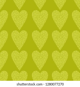 Seamless pattern with decorative hearts. Valentine's day. Vector illustration. Can be used for wallpaper, textile, invitation card, web page background.