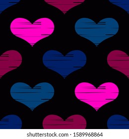 Seamless pattern of decorative hearts. Valentine's day. illustration for web design or print.