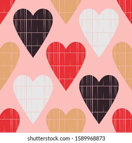 Seamless pattern of decorative hearts. Valentine's day. illustration for web design or print.