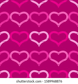 Seamless pattern of decorative hearts. Valentine's day. illustration for web design or print.