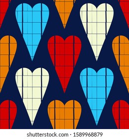 Seamless pattern of decorative hearts. Valentine's day. illustration for web design or print.