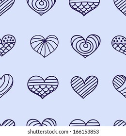 seamless pattern decorative hearts. vector print