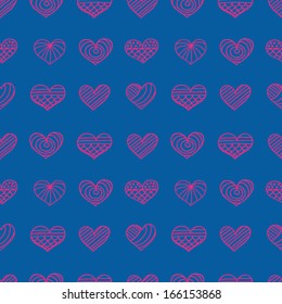 seamless pattern decorative hearts. vector print