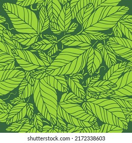 Seamless pattern decorative ivy branches with leaves