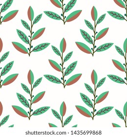Seamless pattern with decorative leaves