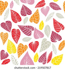 Seamless pattern with decorative leaves