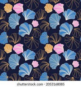 Nahtloses Muster mit dekorativen Blättern. Botanische Blumendekoration Textur. Blumenmuster für Tapeten oder Stoffe.
