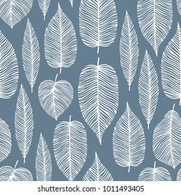 Seamless pattern with decorative leaves. Design for card, print, wallpaper.