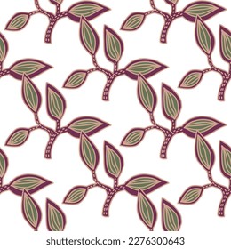 Patrón sin foco con hojas decorativas. Textura botánica exótica dibujada a mano. Esbozar papel tapiz sin fisuras de la hoja de la jungla. Fondo vectorial floral. Diseño para tela, impresión textil, envoltura, cubierta