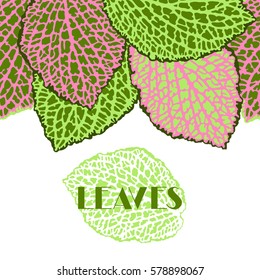 Seamless pattern with decorative leaves. Natural detailed illustration.