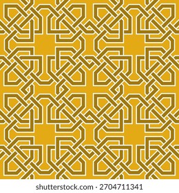 Nahtloses Muster mit dekorativer Linienkunst und einem endlosen geometrischen Knotenwerkhintergrund.