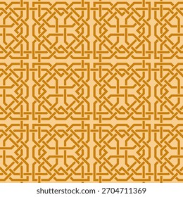 Nahtloses Muster mit dekorativer Linienkunst und einem endlosen geometrischen Knotenwerkhintergrund.