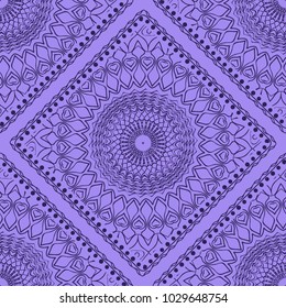 Seamless pattern with decorative mandala ornament. Hand drawn vector illustration. For fashion design, print