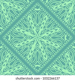 Seamless pattern with decorative mandala ornament. Hand drawn vector illustration. For fashion design, print
