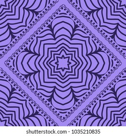 Seamless pattern with decorative mandala ornament. Hand drawn vector illustration. For fashion design, print
