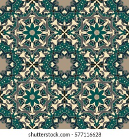 Seamless pattern. Decorative pattern with mandalas. Arabic, Islam, Indian,Turkish motifs. Ornament. Vector illustration