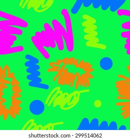 Seamless  pattern of decorative motif, doodles, scribbles, ellipses. Hand drawn.