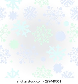 Seamless  pattern of decorative motif, doodles,snowflakes, stars, ellipses. Hand drawn, winter theme.