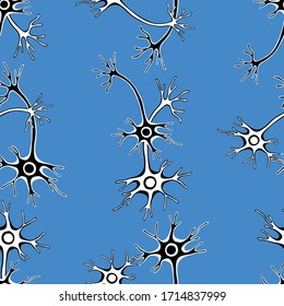 Seamless pattern of decorative neurons cells
