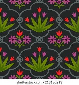 Seamless pattern with decorative ornament