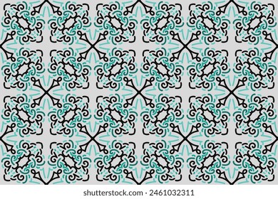 a seamless pattern with a decorative ornament in brown and beige.