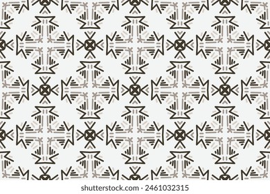a seamless pattern with a decorative ornament in brown and beige.