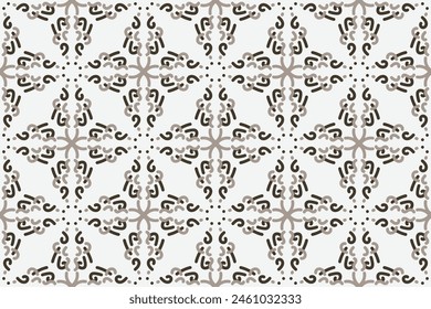 un patrón sin fisuras con un adorno decorativo en marrón y beige.