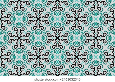 un patrón sin fisuras con un adorno decorativo en marrón y beige.