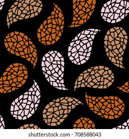 Seamless pattern with decorative paisley cucumbers. Vector illustration