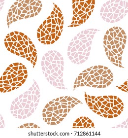 Seamless pattern with decorative paisley cucumbers. Vector illustration