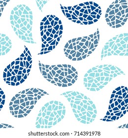 Seamless pattern with decorative paisley cucumbers. Vector illustration