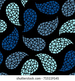 Seamless pattern with decorative paisley cucumbers. Vector illustration