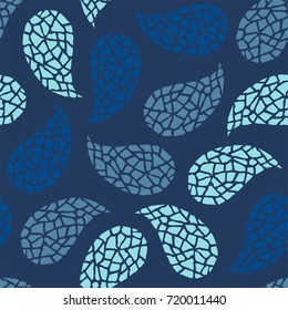 Seamless pattern with decorative paisley cucumbers. Vector illustration