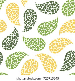 Seamless pattern with decorative paisley cucumbers. Vector illustration