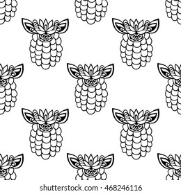 seamless pattern with decorative pineapple