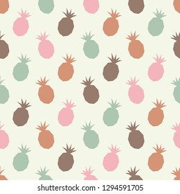 Seamless pattern with decorative Pineapple. Polygons. Cute cartoon. Summer garden. Vector illustration. Can be used for wallpaper, textile, invitation card, wrapping, web page background.