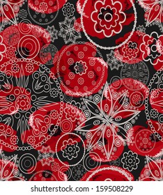Seamless pattern with decorative poppy flowers