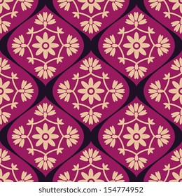 Seamless pattern decorative purple damask